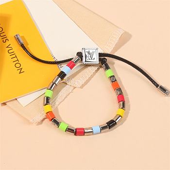 Kitlife Louis Vuitton Metal Resin LV Sunrise Bead Bracelet Black & Multicolor