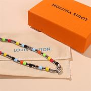 Kitlife Louis Vuitton Metal Resin LV Sunrise Bead Necklace Black & Multicolor - 3