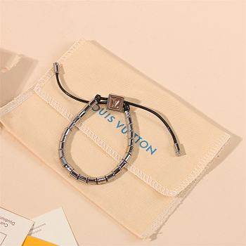 Kitlife Louis Vuitton Metal Resin LV Sunrise Bead Bracelet Black & Silver