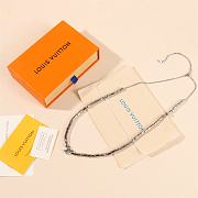 Kitlife Louis Vuitton Metal Resin LV Sunrise Bead Necklace Black & Silver  - 6