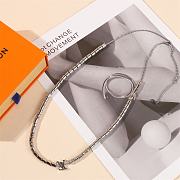 Kitlife Louis Vuitton Metal Resin LV Sunrise Bead Necklace Black & Silver  - 5