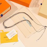 Kitlife Louis Vuitton Metal Resin LV Sunrise Bead Necklace Black & Silver  - 2