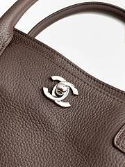 Kitlife Chanel Cerf Large Tote Bag Dark Brown Silver Hardware 24x36x14cm  - 6