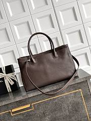 Kitlife Chanel Cerf Large Tote Bag Dark Brown Silver Hardware 24x36x14cm  - 4
