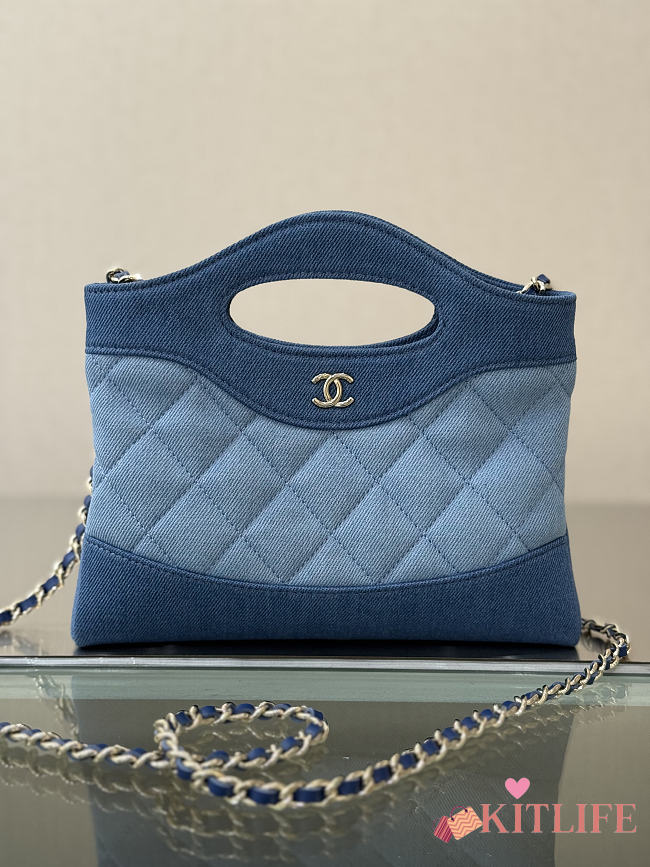 Kitlife Chanel Nano 31 Bag Blue Suede & Calfskin 20x17.5x2.5cm  - 1
