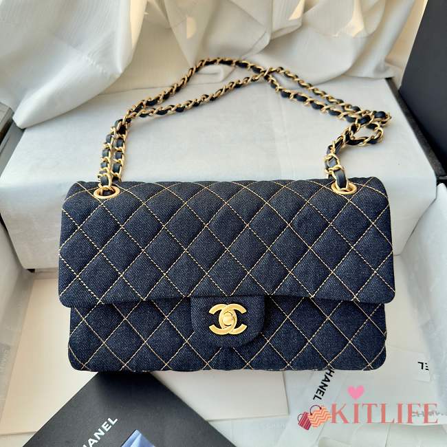 Kitlife Chanel 26p Dark Navy Denim CF Flap Bag 25cm  - 1
