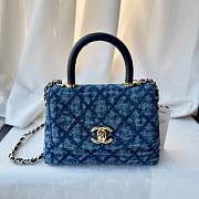 Kitlife Chanel 26p Coco Handle Handbag Black Denim With Classic Quilted Pattern AS4244 11.5x14.5x5.5cm - 1