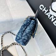 Kitlife Chanel 26p Coco Handle Handbag Black Denim With Classic Quilted Pattern AS4244 11.5x14.5x5.5cm - 6
