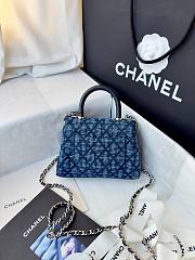 Kitlife Chanel 26p Coco Handle Handbag Black Denim With Classic Quilted Pattern AS4244 11.5x14.5x5.5cm - 4