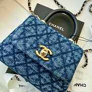 Kitlife Chanel 26p Coco Handle Handbag Black Denim With Classic Quilted Pattern AS4244 11.5x14.5x5.5cm - 2