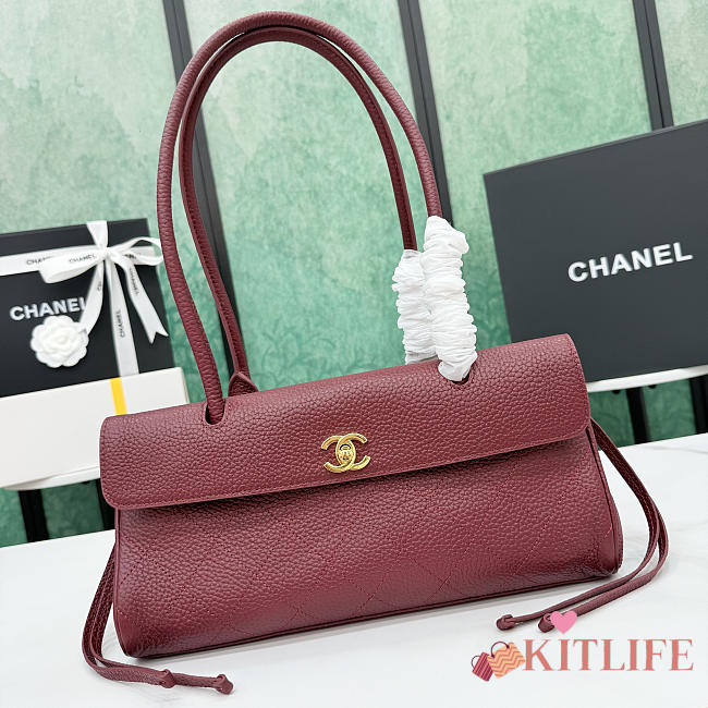 Kitlife Chanel Small Shopping Bag Burgundy Grained Calfskin AS6288 31x15x12cm  - 1