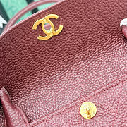 Kitlife Chanel Small Shopping Bag Burgundy Grained Calfskin AS6288 31x15x12cm  - 5