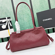 Kitlife Chanel Small Shopping Bag Burgundy Grained Calfskin AS6288 31x15x12cm  - 4