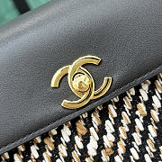 Kitlife Chanel Small Shopping Bag Black Grained Calfskin & Cotton Linen AS6288 31x15x12cm  - 6