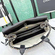 Kitlife Chanel Small Shopping Bag Black Grained Calfskin & Cotton Linen AS6288 31x15x12cm  - 4