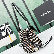 Kitlife Chanel Small Shopping Bag Black Grained Calfskin & Cotton Linen AS6288 31x15x12cm  - 3