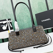 Kitlife Chanel Small Shopping Bag Black Grained Calfskin & Cotton Linen AS6288 31x15x12cm  - 2