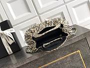 Kitlife Chanel Kelly Raffia Fringe Bag White, Black & Beige AS4416 13x19x7cm - 5