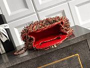 Kitlife Chanel Kelly Raffia Fringe Bag Red, Beige & Black AS4416 13x19x7cm  - 5