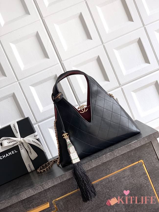 Kitlife Chanel 26A Handbag Black Leather 32×32×11cm   - 1