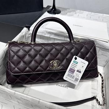 Kitlife Chanel 26P Horizontal Coco Handle Bag Dark Brown 32cm 