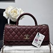 Kitlife Chanel 26P Horizontal Coco Handle Bag Burgundy 32cm - 1