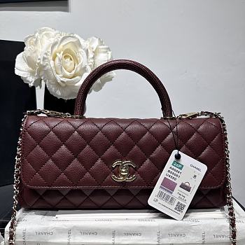Kitlife Chanel 26P Horizontal Coco Handle Bag Burgundy 32cm