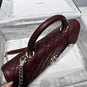 Kitlife Chanel 26P Horizontal Coco Handle Bag Burgundy 32cm - 3