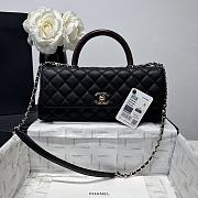 Kitlife Chanel 26P Horizontal Coco Burgundy Handle Bag Black 32cm - 1