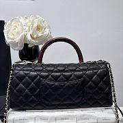 Kitlife Chanel 26P Horizontal Coco Burgundy Handle Bag Black 32cm - 6