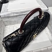 Kitlife Chanel 26P Horizontal Coco Burgundy Handle Bag Black 32cm - 5