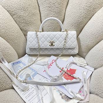 Kitlife Chanel 26P Horizontal Coco Handle Bag White 32cm 