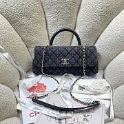 Kitlife Chanel 26P Horizontal Coco Handle Bag Black Denim 32cm - 1