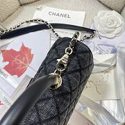 Kitlife Chanel 26P Horizontal Coco Handle Bag Black Denim 32cm - 5