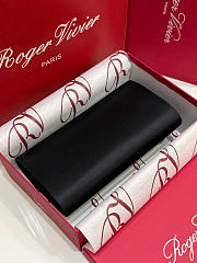 Kitlife Roger Vivier Satin Efflorescence Envelope Clutch Bag Black 24x3x13cm - 2