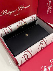 Kitlife Roger Vivier Satin Efflorescence Envelope Clutch Bag Black 24x3x13cm - 4