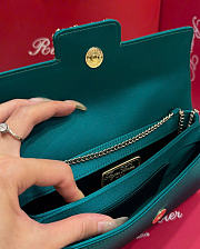 Kitlife Roger Vivier Satin Efflorescence Envelope Clutch Bag Green 24x3x13cm  - 4