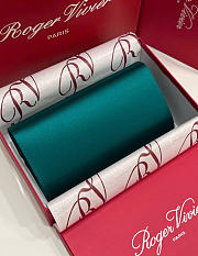 Kitlife Roger Vivier Satin Efflorescence Envelope Clutch Bag Green 24x3x13cm  - 3