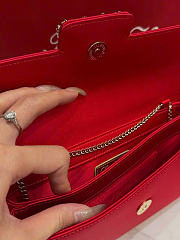 Kitlife Roger Vivier Satin Efflorescence Envelope Clutch Bag Red 24x3x13cm  - 6
