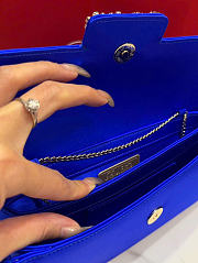 Kitlife Roger Vivier Satin Efflorescence Envelope Clutch Bag Blue 24x3x13cm - 2