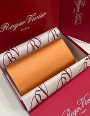Kitlife Roger Vivier Satin Efflorescence Envelope Clutch Bag Caramel Orange 24x3x13cm  - 3