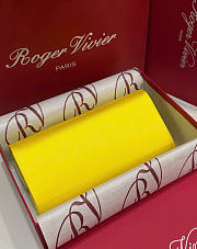 Kitlife Roger Vivier Satin Efflorescence Envelope Clutch Bag Yellow 24x3x13cm  - 4