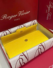 Kitlife Roger Vivier Satin Efflorescence Envelope Clutch Bag Yellow 24x3x13cm  - 3