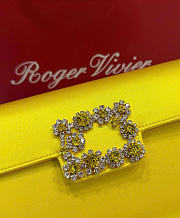 Kitlife Roger Vivier Satin Efflorescence Envelope Clutch Bag Yellow 24x3x13cm  - 2
