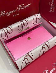 Kitlife Roger Vivier Satin Efflorescence Envelope Clutch Bag Pink 24x3x13cm - 2