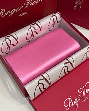 Kitlife Roger Vivier Satin Efflorescence Envelope Clutch Bag Pink 24x3x13cm - 4