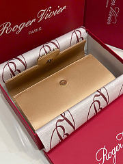 Kitlife Roger Vivier Satin Efflorescence Envelope Clutch Bag Gold 24x3x13cm - 4