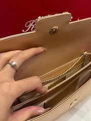 Kitlife Roger Vivier Satin Efflorescence Envelope Clutch Bag Gold 24x3x13cm - 5