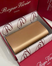 Kitlife Roger Vivier Satin Efflorescence Envelope Clutch Bag Gold 24x3x13cm - 3