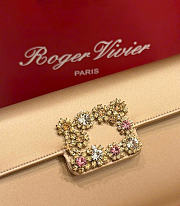 Kitlife Roger Vivier Satin Efflorescence Envelope Clutch Bag Gold 24x3x13cm - 6
